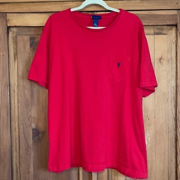Polo by Ralph Lauren Red Pocket Short Sleeve Crew T Shirt Navy Blue Logo… - Picture 1 of 10